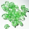 25 9mm Transparent Light Green Three Petal Flower Drop Beads